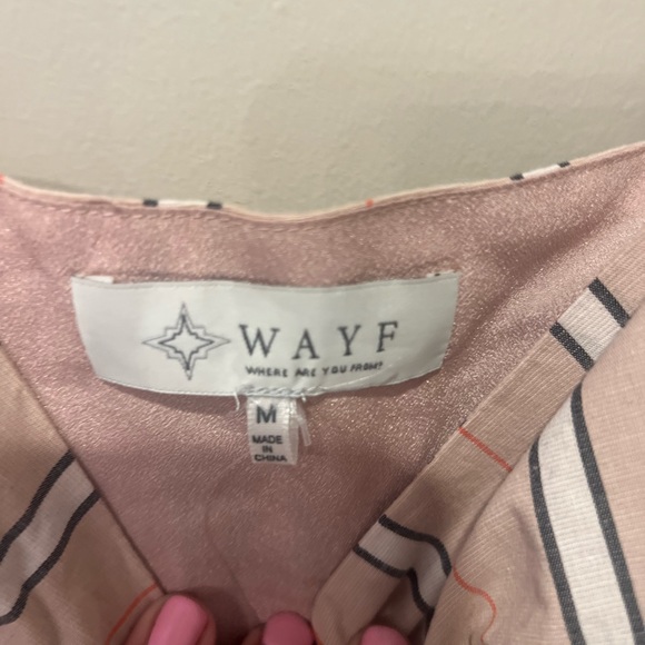 Wayf Where Are You From Womens Verona Striped Dress M Tie Front Cutout P… - Picture 4 of 10